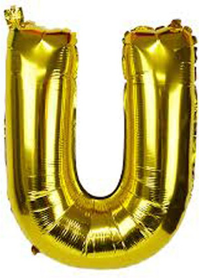 

Events Framer Solid U - Alphabet Foil Balloon Gold Letter Balloon(Gold, Pack of 1)