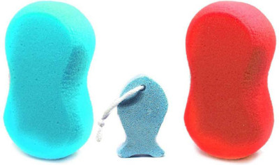 

PELO Fish Shape Pumice Stone With Jolly Bath Sponge, Bath Accessories For Men And Women Use (Set Of 3), Bathing Accessories, Pack Of 1
