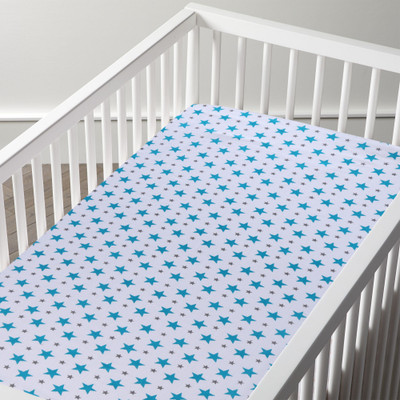 

haus & kinder 200 TC Cotton Crib Printed Bedsheet(Pack of 1, Turquoise)