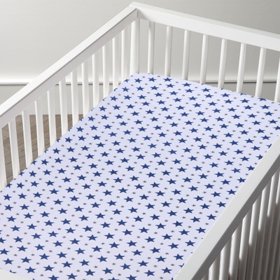 

haus & kinder 200 TC Cotton Crib, Single Printed Bedsheet(Pack of 1, Navy Blue)