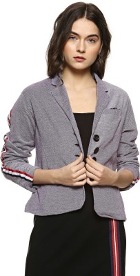 CAMPUS SUTRA Solid Single Breasted Casual Women Blazer(Purple)