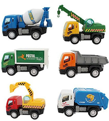 

Sajani Kid's ABS Plastic Construction Vehicle Set of Dumper, JCB, Cement Mixer, Transportruck, GarbageTruck, Container and Crain - Pack of 6 Pieces(Multicolor)