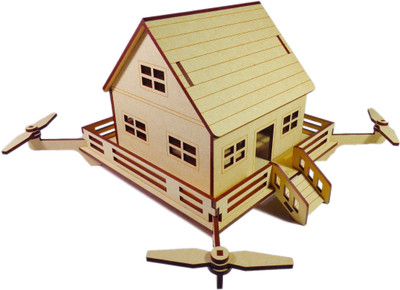 

NEKBAL Wooden Drone House 3D Puzzle Game Toy(Beige)
