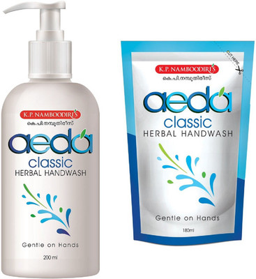 

K.P. Namboodiri's Aeda Hand Wash Clasic Herbal(380 ml, Pack of 2)
