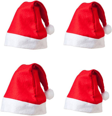 Kashish Trends Solid Santa Cap Cap(Pack of 4)