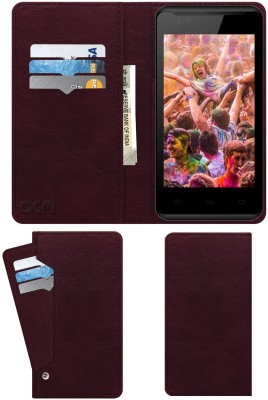 ACM Flip Cover for Celkon Campus Colors A42 Pro(Maroon, Cases with Holder, Pack of: 1)