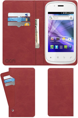 ACM Flip Cover for Spice Smart Flo Edge Mi-349(Pink, Cases with Holder, Pack of: 1)