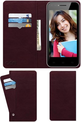 ACM Flip Cover for Celkon Campus Whizz Q42(Maroon, Cases with Holder, Pack of: 1)