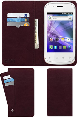 ACM Flip Cover for Spice Smart Flo Edge Mi-349(Maroon, Cases with Holder, Pack of: 1)