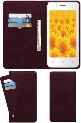 ACM Flip Cover for Intex Aqua Y2(Maroon, Cases with Holder, Pack of: 1)