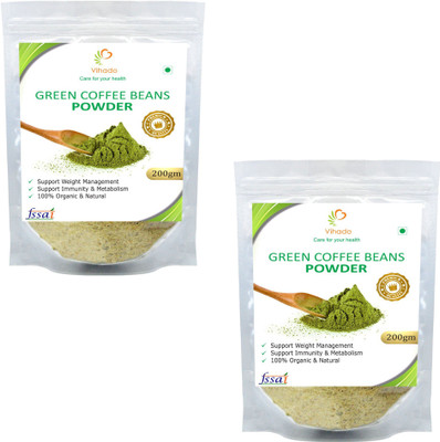 

Vihado 100% Pure Green Coffee Beans Powder / 100% Organic, Helps in Reducing Weight Fast / 2 Pack of 200g Instant Coffee 200 g(Pack of 2, Green Coffee Flavoured)