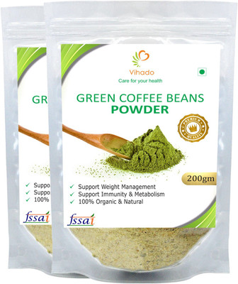 

Vihado Organic Green Coffee Beans Powder / 100% Pure & Natural Helps You To Get Rid of Belly Fat / 2 Pack of 200g Instant Coffee 200 g(Pack of 2, Green Coffee Flavoured)