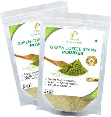 

Vihado 100% Pure Organic Green Coffee Beans Powder / Helps in Reducing Weight Fast / 2 Pack of 200g Instant Coffee 200 g(Pack of 2, Green Coffee Flavoured)