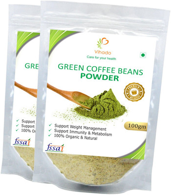 

Vihado Organic Green Coffee Beans Powder/ Helps in Reducing Weight Fast (Unroasted, Arabica AAA+ -) 2 Pack of Roast & Ground Coffee 200 g(Pack of 2)