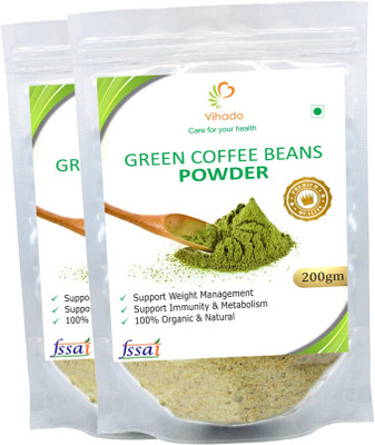 

Vihado High Quality Organic Green Coffee Beans Powder / 100% Pure & Natural / 2 Pack of 200g Instant Coffee 200 g(Pack of 2, Green Coffee Flavoured)