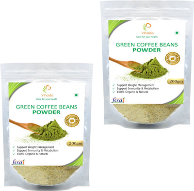 

Vihado Premium Quality Organic Green Coffee Beans Powder / 100% Pure & Natural Helps in Reducing Weight Fast / 2 Pack of 200g Instant Coffee 200 g(Pack of 2, Green Coffee Flavoured)