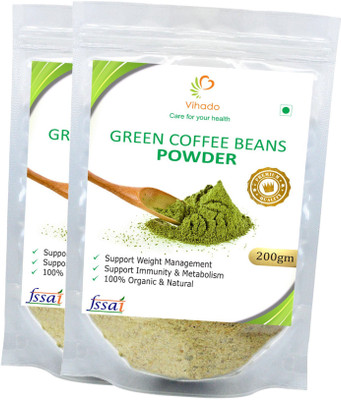

Vihado Premium Quality Green Coffee Beans Powder /100% Pure & Natural Helps in Losing Weight / 2 Pack of 200g Instant Coffee 200 g(Pack of 2, Green Coffee Flavoured)