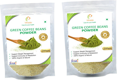 

Vihado Premium Green Coffee Beans Powder / 100% Pure & Natural Helps You To Get Rid of Belly Fat / 2 Pack of 200g Instant Coffee 200 g(Pack of 2, Green Coffee Flavoured)