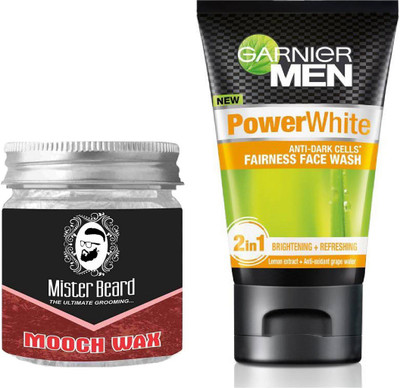 

MISTER BEARD MOOCH WAX WITH POWER WHITE FACEWASH(Set of 2)