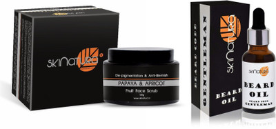 

Skinatura Papaya & Apricot Fruit Face Scrub, BEARD OIL(Set of 2)