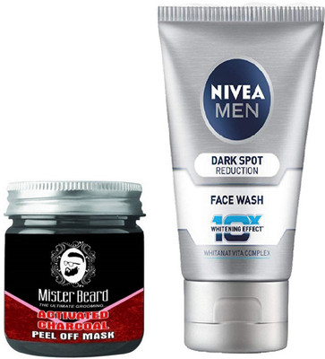 

MISTER BEARD ACTIVATED CHARCOAL PEEL OFF WITH NIVEA DARK SPOT FACEWASH(Set of 2)