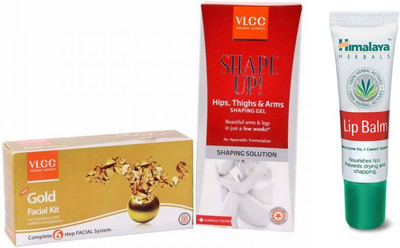 Himalaya Shapeup Gel, Gold Facial Kit, Lip Balm(Set of 3)