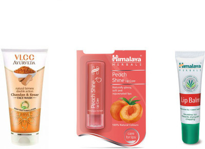 

Himalaya Peach Shine Lip Care, Chandan Kesar Face Wash, Lip Balm(Set of 3)