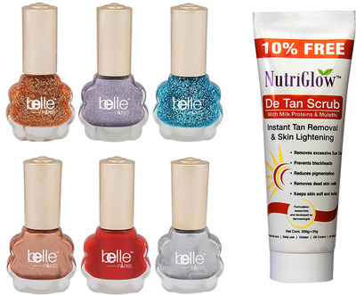 

NutriGlow De Tan Scrub + 6 Nail paints(Set of 1)