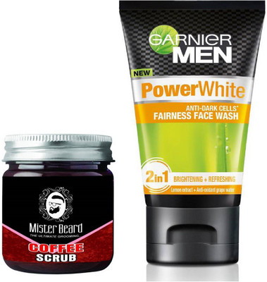 

MISTER BEARD COFFEE SCRUB WITH POWER WHITE FACEWASH(Set of 2)