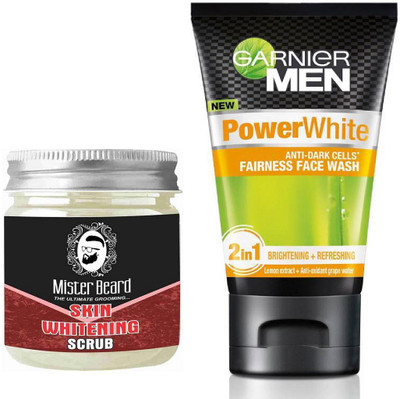 

MISTER BEARD SKIN WHITENING SCRUB WITH POWER WHITE FACEWASH(Set of 2)
