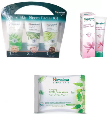 

Himalaya NEEM FACAIL KIT, NEEM FACAIL WIPES, NATURAL GLOWFAIRNESS CREAM(Set of 3)