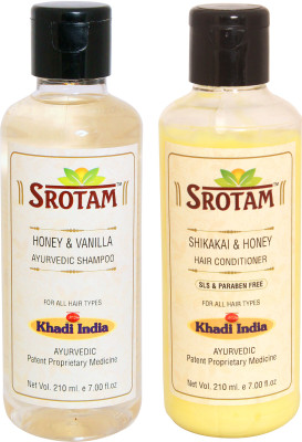 

Srotam Honey & Vanilla Shampoo And Shikakai & Honey Conditioner Sls-paraben Free (Set Of 1 Bottle Each)(Set of 2)
