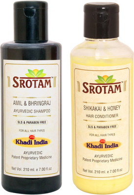 

Srotam Amla & Bhringraj Shampoo SLS-Paraben Free And Shikakai & Honey Conditioner Sls-paraben Free (Set Of 1 Bottle Each)(Set of 2)