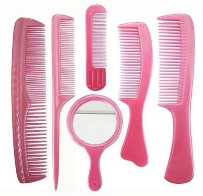 

PELO Hair Comb With Mirror, Professional Hair Comb, Hair Comb For Women, Comb Set For Women For Hair Style, 6 Pcs, Pack Of 1(Set of 6)