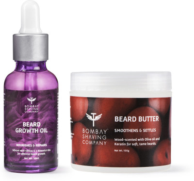 

Bombay Shaving Company Beard Growth Oil & Butter Combo (Wood-scented)(Set of 2)