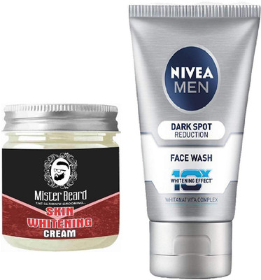 

MISTER BEARD SKIN WHITENING CREAM WITH DARK SPOT FACEWASH(Set of 2)