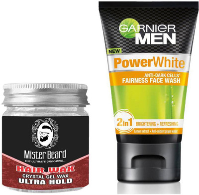 

MISTER BEARD HAIR WAX ULTRA HOLD WITH POWER WHITE FACEWASH(Set of 2)