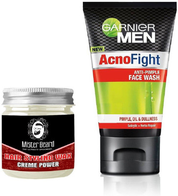

MISTER BEARD HAIR WAX CRÈME POWER WITH GARNIER ACNO FIGHT FACEWASH(Set of 2)