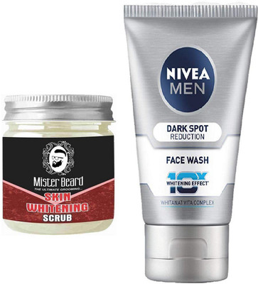 

MISTER BEARD SKIN WHITENING SCRUB WITH DARK SPOT FACEWASH(Set of 2)