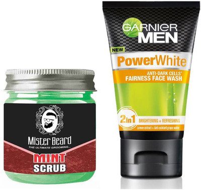 

MISTER BEARD MINT SCRUB WITH POWER WHITE FACEWASH(Set of 2)