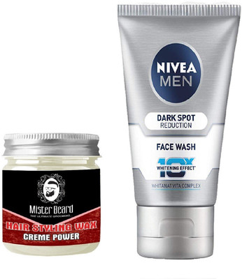 

MISTER BEARD HAIR WAX CRÈME POWER WITH DARK SPOT FACEWASH(Set of 2)