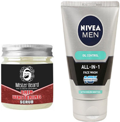 

MISTER BEARD SKIN WHITENING SCRUB WITH OIL CONTROL FACEWASH(Set of 2)
