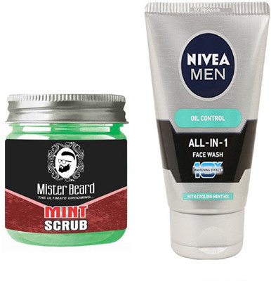 

MISTER BEARD MINT SCRUB WITH OIL CONTROL FACEWASH(Set of 2)