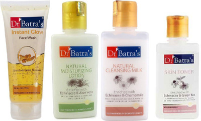 

Dr. Batra's instant glow, cleansing milk, skin toner & moisturizing lotion (set of 4)(Set of 4)