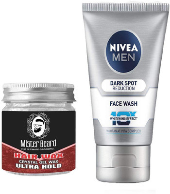 

MISTER BEARD HAIR WAX ULTRA HOLD WITH DARK SPOT FACEWASH(Set of 2)