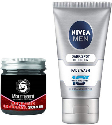

MISTER BEARD ACTIVATED CHARCOAL SCRUB WITH DARK SPOT FACEWASH(Set of 2)