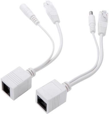 

TechGear Power Over Ethernet Injector Splitter Cable - 1 Pair Network Cable Network Cable(Compatible with CCTV Components, White)