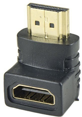 

Gadget Deals L-Shape Gold Plated HDMI Male To Female Adapter Extension HDMI Adapter(Compatible with HDTV, TV, Gaming console, Computer, Black)