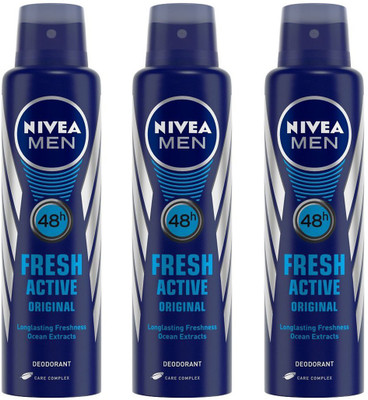 

Nivea Men Fresh Active Orignal 150ml x 3 Deodorant Spray - For Men(450 ml, Pack of 3)