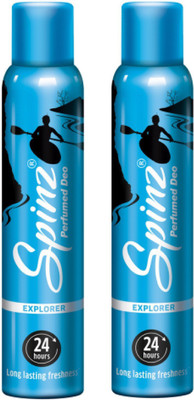 

Spinz Explorer Deodorant Body Spray Pack of 2 Combo (150ML each) Deodorant Spray - For Women(300 ml, Pack of 2)